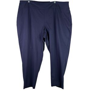 Cato Pants Womens 24W Navy Blue Classic Slim Ankle Pull On Business Casual